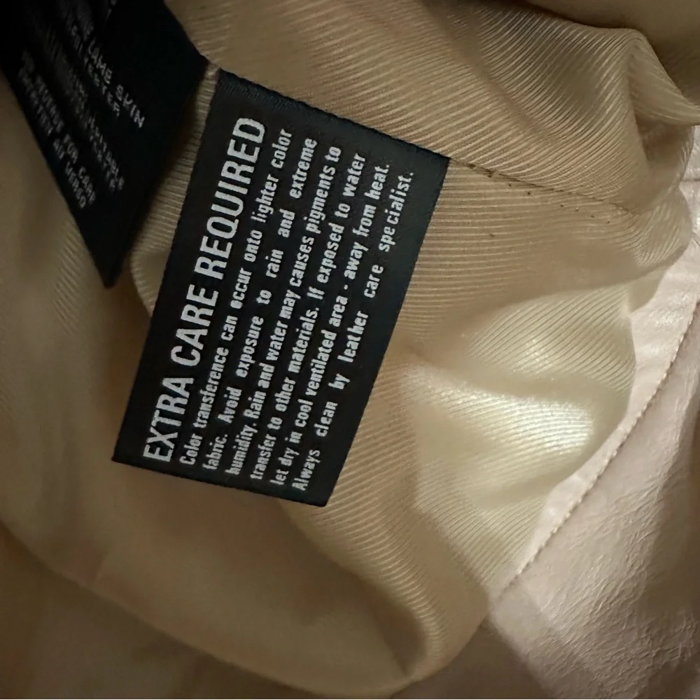 Cole Haan Smooth Lambskin Leather Moto Jacket‎ Nude Pink Size Large